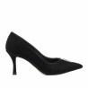 Elegante Damenschuhe 1318 Schwarz Veloursleder
