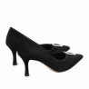 Elegante Damenschuhe 1318 Schwarz Veloursleder