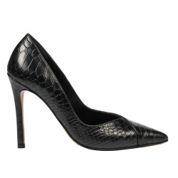 Elegante Damenschuhe 1330 schwarzes Krokodil