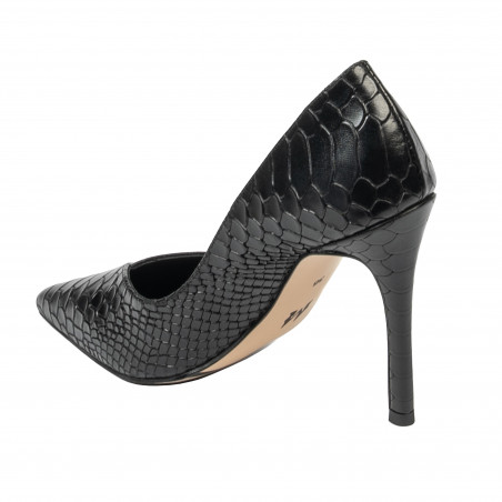 Elegante Damenschuhe 1330 schwarzes Krokodil