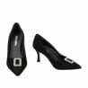 Elegante Damenschuhe 1318 Schwarz Veloursleder
