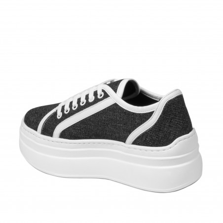 Damen-Sneaker 6089 Jeans Schwarz kombiniert