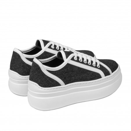 Damen-Sneaker 6089 Jeans Schwarz kombiniert