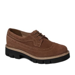 Damen Casual Schuhe 6085 brauner Bufalo Leder