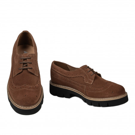 Damen Casual Schuhe 6085 brauner Bufalo Leder