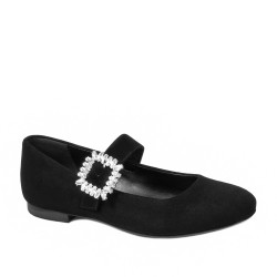 Damen Ballerinas 1314 schwarz Velours