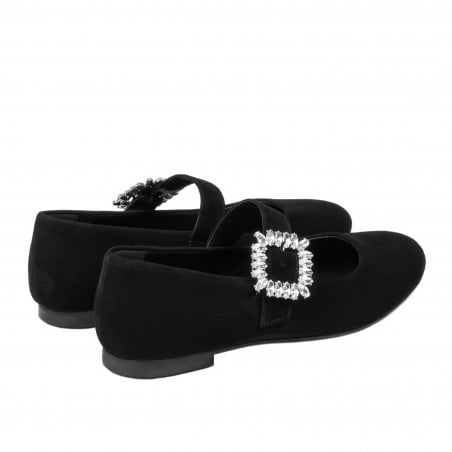 Damen Ballerinas 1314 schwarz Velours