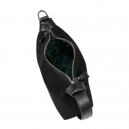 Handtasche Damen 037g 01 schwarzes Wildleder