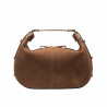 Handtasche Damen 038g dunkelbraunes Wildleder