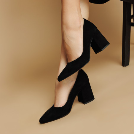 Damen elegante Schuhe 1315 schwarz Velour lifestyle