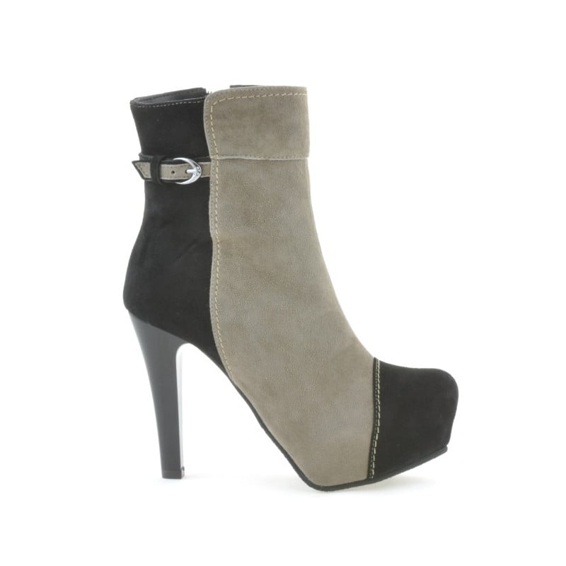 Damenstiefel 1148 Schwarz Antilope+Cappuccino