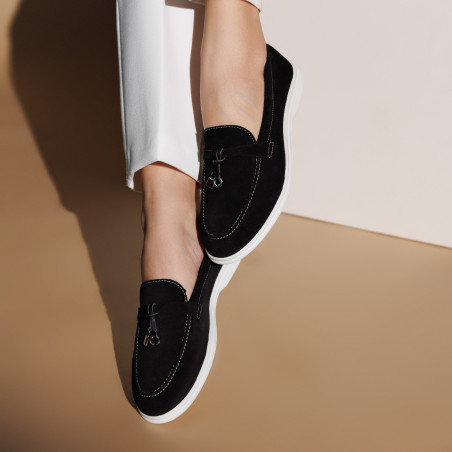 Damen Mokassins 6082 schwarz Veloursleder lifestyle