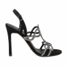 Damensandalen 1317 schwarzes Veloursleder