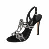 Damensandalen 1317 schwarzes Veloursleder