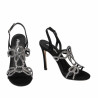 Damensandalen 1317 schwarzes Veloursleder