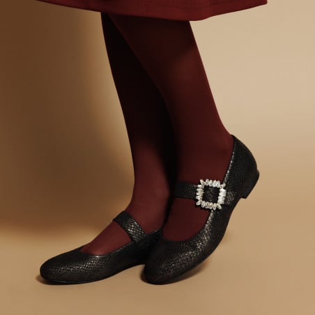 Damen Ballerinas 1314 schwarz geprägt lifestyle