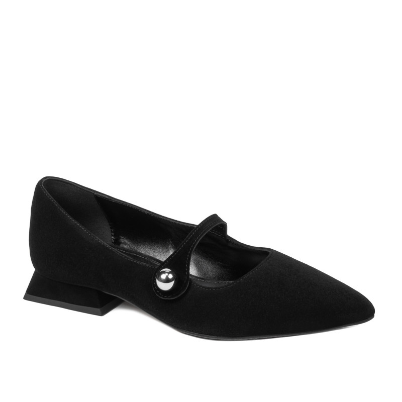 Damen-Ballerinas 1340 schwarz Velours