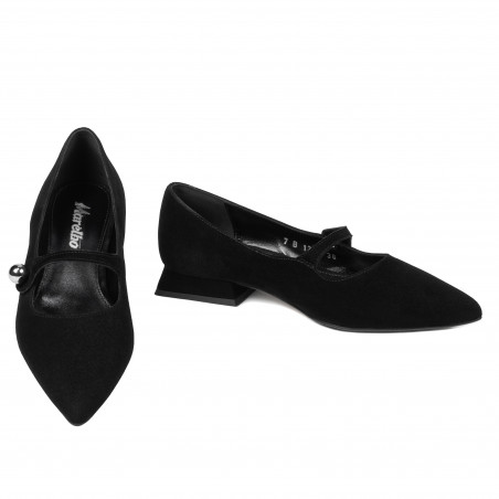 Damen-Ballerinas 1340 schwarz Velours