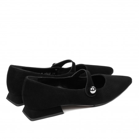 Damen-Ballerinas 1340 schwarz Velours