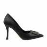 Elegante Damenschuhe 1339 schwarzer Satin