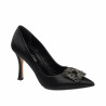 Elegante Damenschuhe 1339 schwarzer Satin