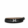 Damen Gürtel 42-1mc schwarzes Veloursleder