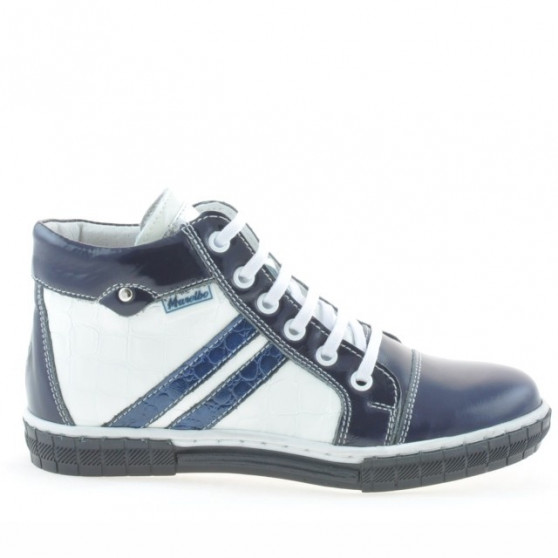 Kinderstiefel 3213 Lack Indigo+Weiß