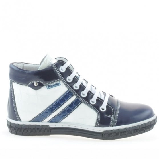 Kinderstiefel 3213 Lack Indigo+Weiß