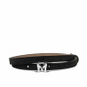 Damen Gürtel 42-1mc schwarzes Veloursleder