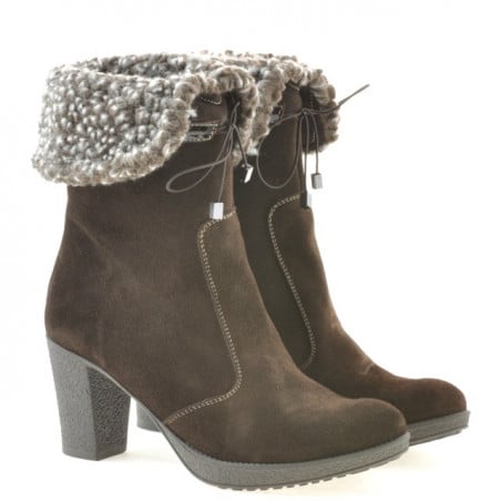 Damenstiefel 3266 Kaffee Veloursleder