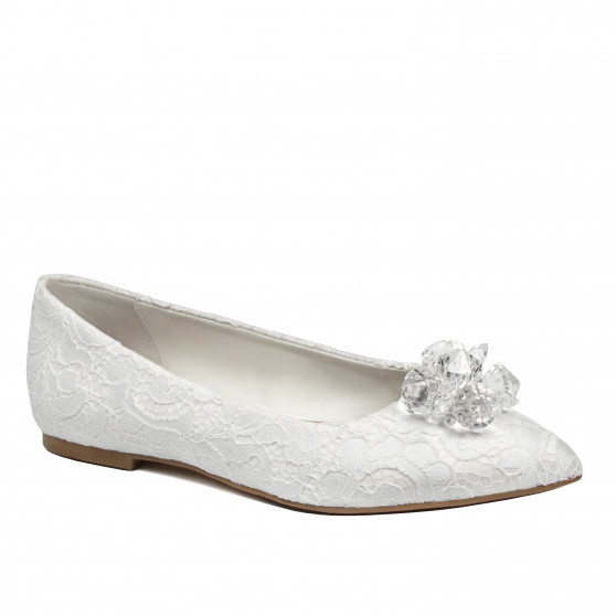 Damen-Ballerinas 1354 weißer Satin Damen-Ballerinas 1354 weißer Satin