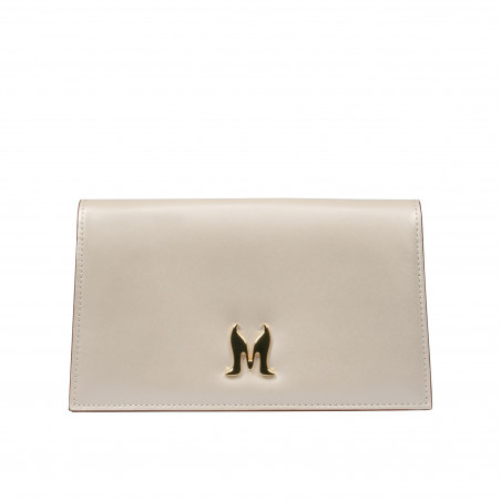 Damentasche Schultertasche 029g beige satiniert