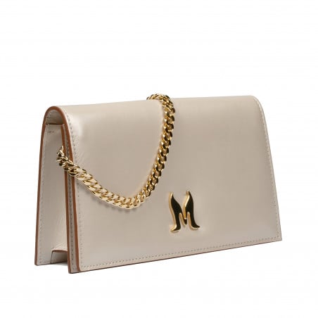 Damentasche Schultertasche 029g beige satiniert