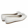 Damen-Ballerinas 1354 weißer Satin