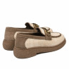 Damen Freizeitschuhe 6092 aus beigem Raffia kombiniert