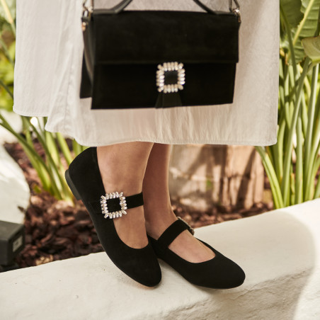 Damen Ballerinas 1314 schwarz Velours lifestyle