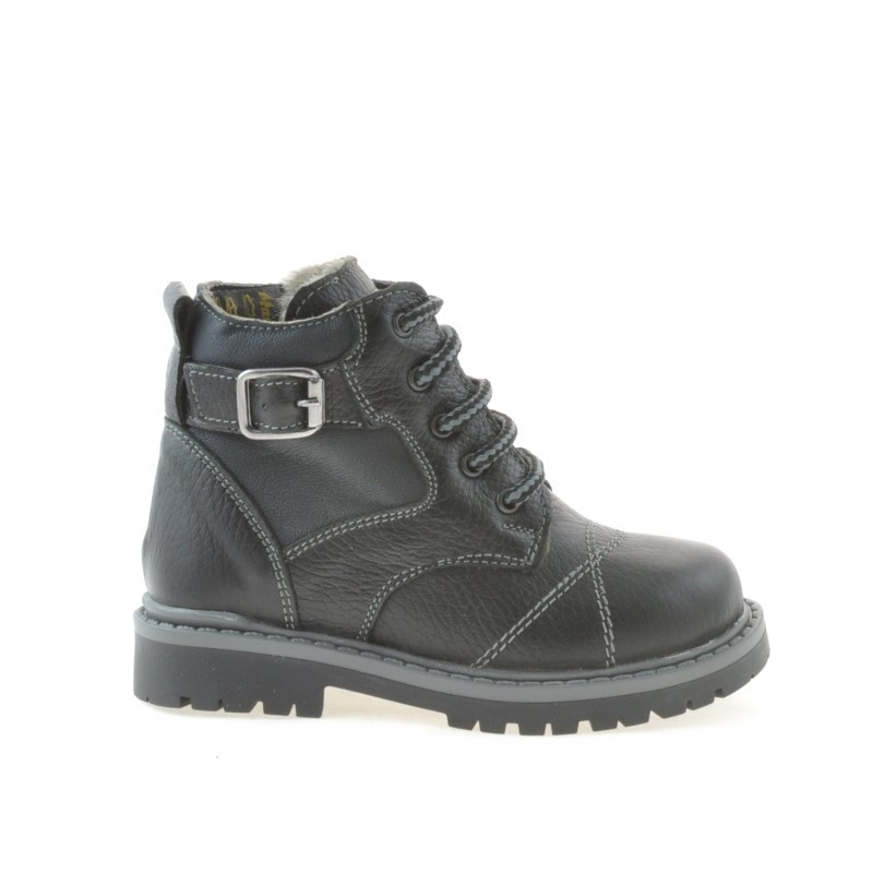 Kleinkinderstiefel 21c schwarz+grau