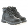Kleinkinderstiefel 21c schwarz+grau