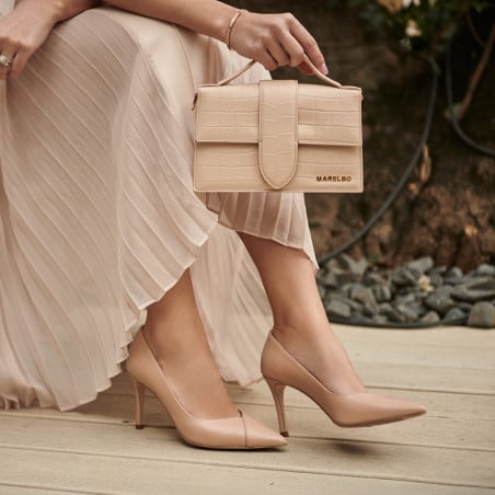 Elegante Damenschuhe 1325 Croco Beige lifestyle