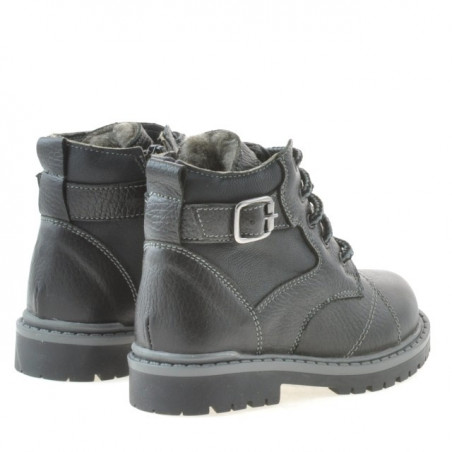 Kleinkinderstiefel 21c schwarz+grau