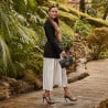 Damensandalen 1317 schwarzes Veloursleder lifestyle