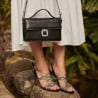Damensandalen 1317 schwarzes Veloursleder lifestyle