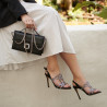 Damensandalen 1317 schwarzes Veloursleder lifestyle