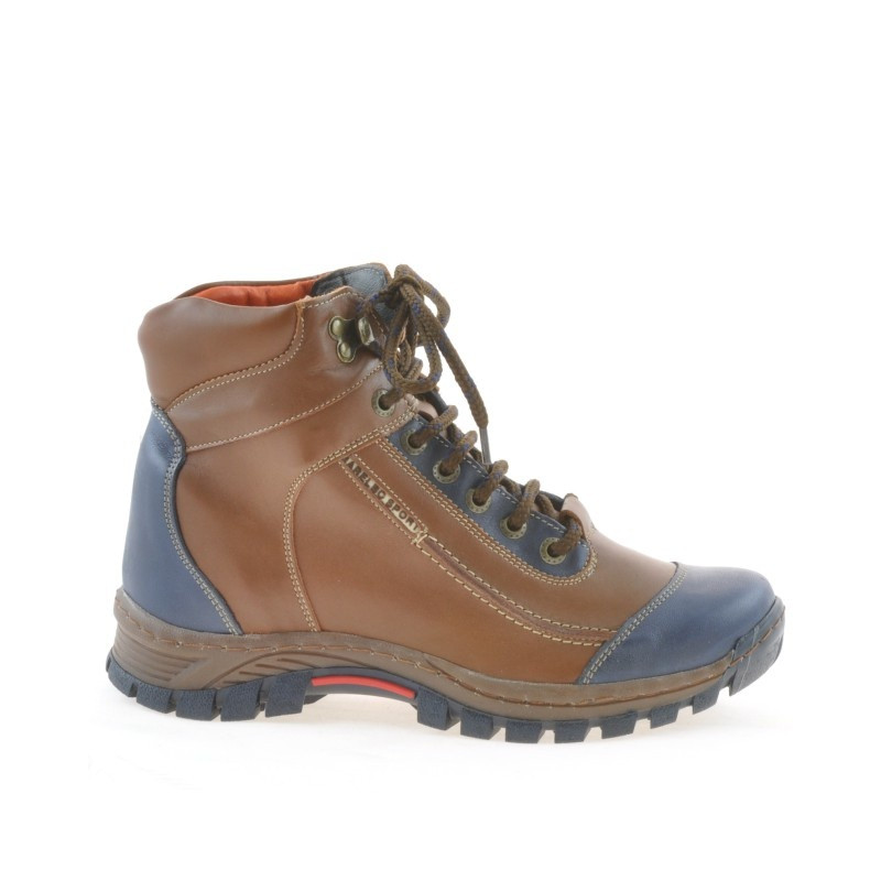 Jugendstiefel 479 braun+indigo