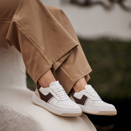 Damen Sportschuhe 6088 weiß+beige lifestyle