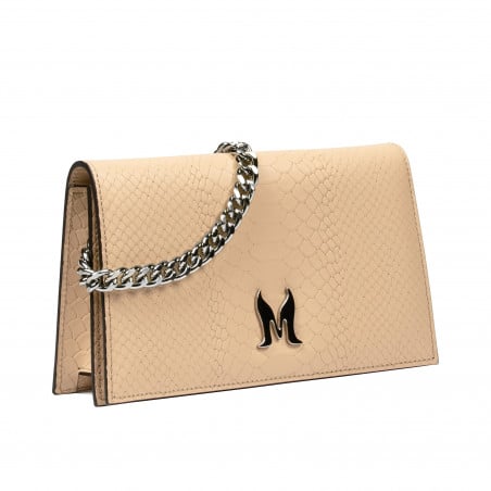Damentasche Schultertasche 029g 01 Croco Nude