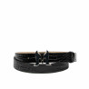 Damen-Gürtel 41-1m Kroko-Lack Schwarz