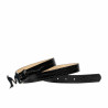 Damen-Gürtel 41-1m Kroko-Lack Schwarz