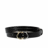Damen Gürtel 37-1m Krokolack Schwarz