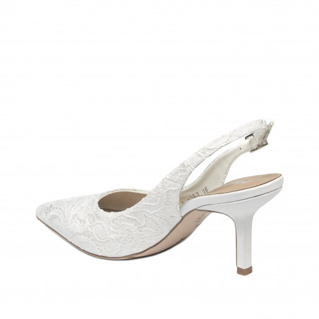 Damensandalen 1353 weißer Satin